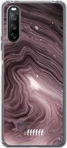 6F hoesje - geschikt voor Sony Xperia 10 III -  Transparant TPU Case - Purple Marble #ffffff