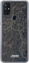 6F hoesje - geschikt voor OnePlus Nord N10 5G -  Transparant TPU Case - Golden Glitter Marble #ffffff