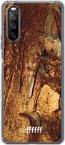 6F hoesje - geschikt voor Sony Xperia 10 III -  Transparant TPU Case - Lets go Gold #ffffff