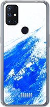 6F hoesje - geschikt voor OnePlus Nord N10 5G -  Transparant TPU Case - Blue Brush Stroke #ffffff