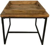 Vierkante salon koffietafel met afneembaar dienblad 60 cm 221117412