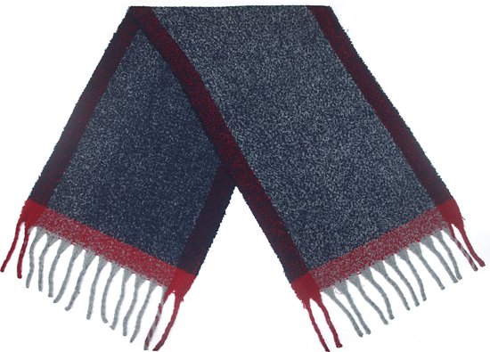 Cwi Sjaal Gemêleerd Dames 190 X 50 Cm Polyester Blauw/rood/grijs
