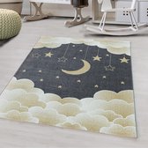 Kinderkamer vloerkleed Funny - Nighty Night - geel - 140x200 cm