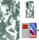 Voor Xiaomi Redmi K40/K40 Pro/Poco F3 Cloud Fog Pattern Horizontal Flip Leather Case met houder & kaartsleuf & portemonnee (donkergroen)