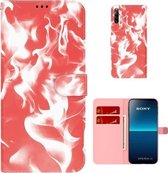 Voor Sony Xperia L4 Cloud Fog Pattern Horizontal Flip Leather Case met Houder & Card Slot & Wallet (Rood)