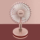 Zomerkoele en omklapbare desktop-miniventilator (roze)