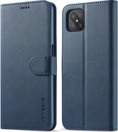 Voor OPPO A72 / A73 / A53 5G LC.IMEEKE Kalfsstructuur Horizontale flip lederen tas, met houder & kaartsleuven en portemonnee (blauw)