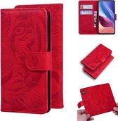 Voor Xiaomi Redmi K40 / K40 Pro / Poco F3 Tijger Embossing Patroon Horizontale Flip Leren Case met Houder & Kaartsleuven & Portemonnee (Rood)