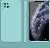 Voor OPPO A92s effen kleur imitatie vloeibare siliconen rechte rand valbestendige volledige dekking beschermhoes (hemelsblauw)