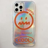 Schokbestendig Side Painting Expression Pattern Laser TPU beschermhoes voor iPhone 11 Pro Max (oranje)