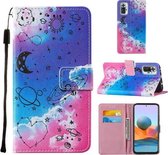 Voor Xiaomi Redmi Note 10 Pro / Note 10 Pro Max Cross Texture Painting Pattern Horizontale Flip lederen hoes met houder & kaartsleuven & portemonnee & lanyard (Love Universe)