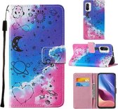 Voor Xiaomi Mi 11i / Poco F3 / Redmi K40 / Redmi K40 Pro Cross Texture Painting Pattern Horizontale Flip Leather Case met houder & kaartsleuven & portemonnee & Lanyard (Love Universe)