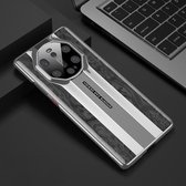 Voor Huawei Mate 40 RS Porsche Design GKK Galvaniseren geverfde glazen behuizing (grijs houtpatroon)