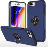 PC + TPU schokbestendige magnetische beschermhoes met onzichtbare ringhouder voor iPhone 8 Plus / 7 Plus (blauw)