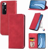 Voor Xiaomi Mi 10S Retro Skin Feel Business Magnetische horizontale flip lederen tas met houder & kaartsleuven & portemonnee & fotolijst (rood)