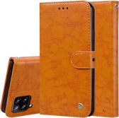 Voor Samsung Galaxy A42 5G zakelijke stijl olie wax textuur horizontale flip lederen tas met houder & kaartsleuven & portemonnee (geel)