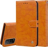 Voor Xiaomi Mi 10T Pro 5G Zakelijke Stijl Olie Wax Textuur Horizontale Flip Leren Case met Houder & Kaartsleuven & Portemonnee (Geel)