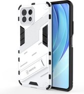 Voor Geschikt voor Xiaomi Mi 11 Lite Punk Armor 2 in 1 PC + TPU schokbestendig hoesje met onzichtbare houder (wit)