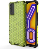 Voor vivo Y20 schokbestendige honingraat PC + TPU beschermhoes (groen)