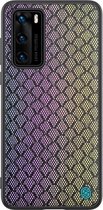 Voor Huawei P40 NILLKIN Glorious Series TPU + PC 3D Geometrische Textuur Reflecterende Mobiele Telefoon Beschermhoes (Regenboog Licht)