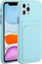 Card Slot Design Shockproof TPU beschermhoes voor iPhone 11 Pro (hemelsblauw)