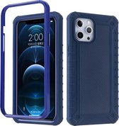 Diamond Texture 360 graden all-inclusive schokbestendig skidproof TPU-hoesje voor iPhone 12 Pro Max (donkerblauw)