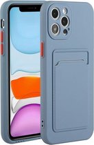 Card Slot Design Shockproof TPU beschermhoes voor iPhone 12 Pro Max (grijs)