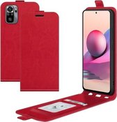 Voor Geschikt voor Xiaomi Redmi Note 10S R64 Texture enkele verticale flip lederen beschermhoes met kaartsleuven en fotolijst (rood)