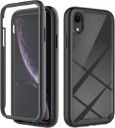 Starry Sky Solid Color-serie schokbestendige pc + TPU-hoes met PET-folie voor iPhone XR (zwart)