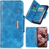 Voor Huawei P50 Crazy Horse Textuur Magnetische Gesp Horizontale Flip Leren Case met Houder & 6-kaartsleuven & Portemonnee (Blauw)