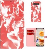 Voor LG K61 Cloud Fog Pattern Horizontal Flip Leather Case met Houder & Card Slot & Wallet (Rood)