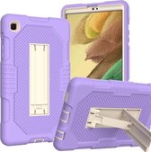 Voor Samsung Galaxy Tab A7 Lite T220/T225 (2021) Contrast Kleur Robot Schokbestendig Siliconen + PC Beschermhoes met Houder (Lavendel)