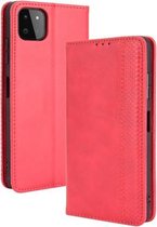 Voor Samsung Galaxy A22 5G Magnetische Gesp Retro Crazy Horse Textuur Horizontale Flip Leren Case met Houder & Kaartsleuven & Fotolijst (Rood)