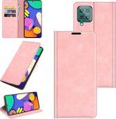 Voor Samsung Galaxy F62 / M62 Retro-skin Business magnetische zuignap lederen tas met houder & kaartsleuven & portemonnee (roze)