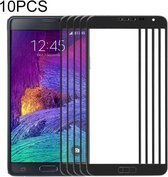 10 PCS Front Screen Outer Glass Lens voor Samsung Galaxy Note 4 / N910 (zwart)