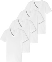 Schiesser Heren T-Shirt / Onderhemd met ronde hals 4er-Pack - 95/5 - Organic Cotton