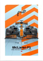 McLaren F1 Monaco Grand Prix 2021 Livery,  - Foto op Forex - 90 x 120 cm