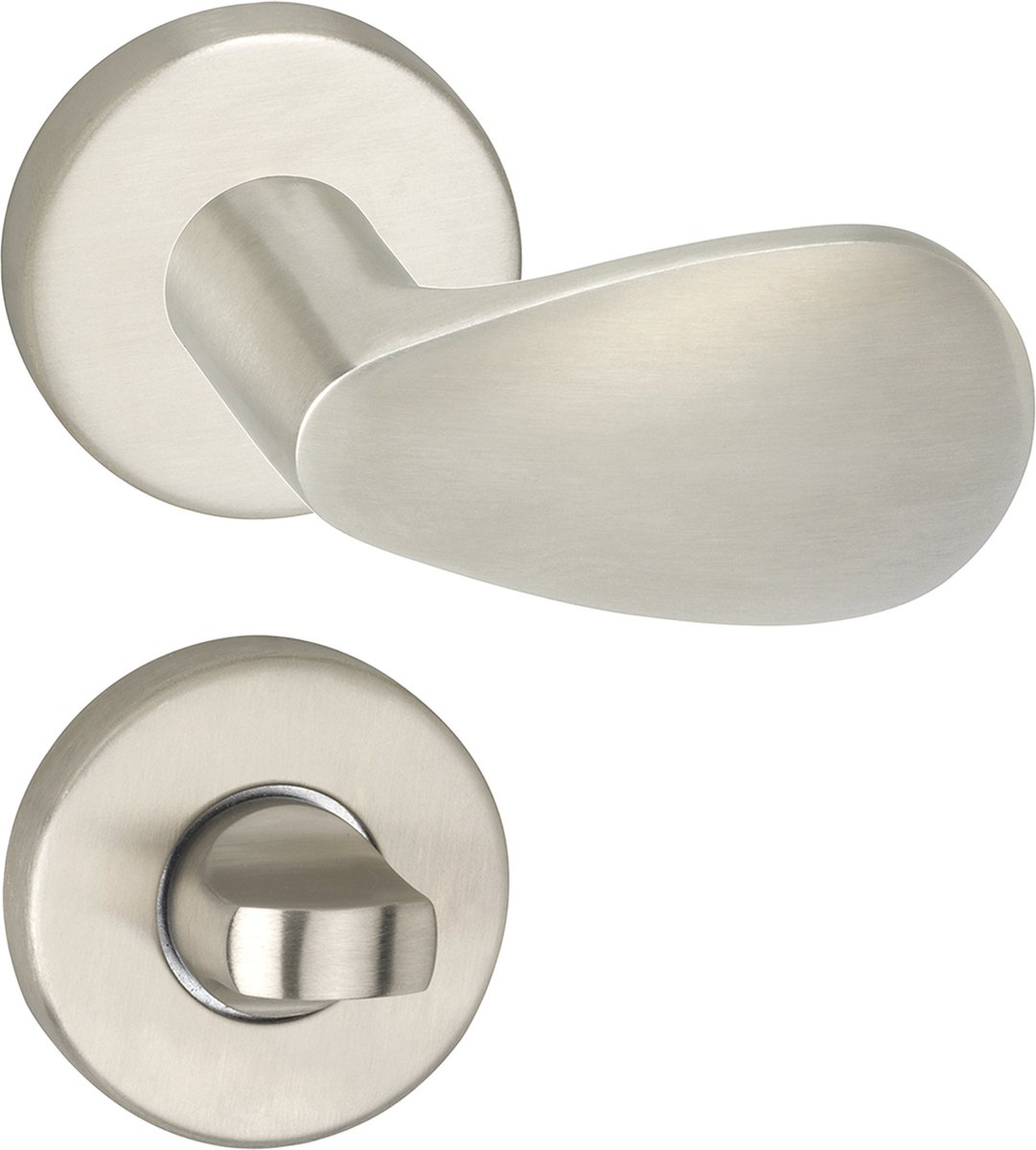 Deurkruk - Impresso Derby - Voor binnen - Rond met rond Toiletrozet - RVS - 2 stuks