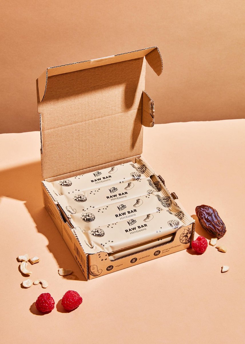 Goedkoopste KoRo | Bio vegan raw bar framboos 12 x 50 g