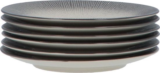 4goodz Porseleinen Ontbijt Borden Atelier set 6 stuks 21 cm - Grijs