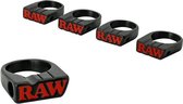 Raw smokers ring black size 8