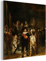The Nachtwacht - Peinture de Rembrandt van Rijn Aluminium 160 (l) x120 (h) cm - Tirage photo sur Aluminium (décoration murale métal) XXL / Groot format!