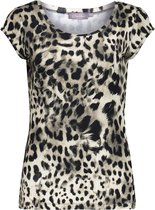 Geisha T-shirt T Shirt Allover Print Kate 12423 60 Sand/black Leopard Dames Maat - XL