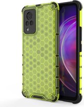 Voor vivo V21 schokbestendige honingraat pc + TPU-hoes (groen)