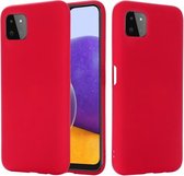 Voor Samsung Galaxy A22 5G Effen Kleur Vloeibare Siliconen Dropproof Volledige Dekking Beschermhoes (Rood)