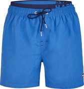 Happy Shorts Zwemshort Effen Blauw met Letter Waistband -  M