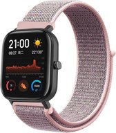 Nylon Smartwatch bandje - Geschikt voor  Xiaomi Amazfit GTS nylon band - pink sand - Horlogeband / Polsband / Armband