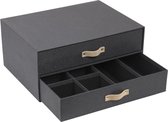 Bigso Box of Sweden Opbergdoos met sorteerlades - Zwart - Sorteervakken & Uitschuifbaar