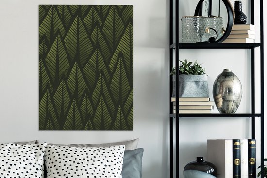 Canvas schilderij 60x80 cm - Wanddecoratie Abstracte illustratie van naaldbos - Muurdecoratie woonkamer - Slaapkamer decoratie - Kamer accessoires - Schilderijen op canvas