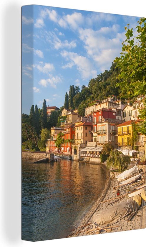 Canvas Schilderij Huis - Comomeer - Italië - 40x60 cm - Wanddecoratie